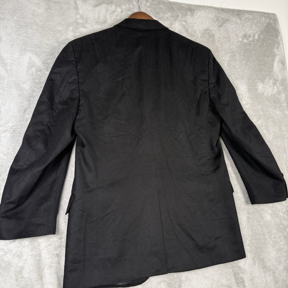 Jos A Bank 100% Cashmere Blazer Sport Coat Jacket Men 41R Black 2 Button Classic - Picture 16 of 16